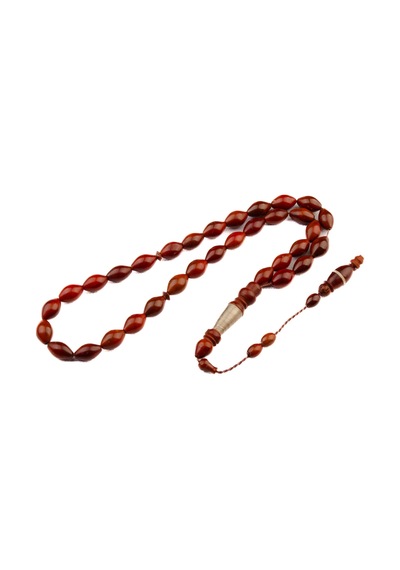 Burhan Sağlam Pirinç Sarmallı Kınalı Arpa Kesim 12x8 Mm Kuka Sistem Püsküllü Tesbih Bs24645