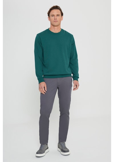 Ac&Co / Altınyıldız Classics Standart Fit Normal Kesim Bisiklet Yaka Erkek Sweatshirt - Koyu Yeşil