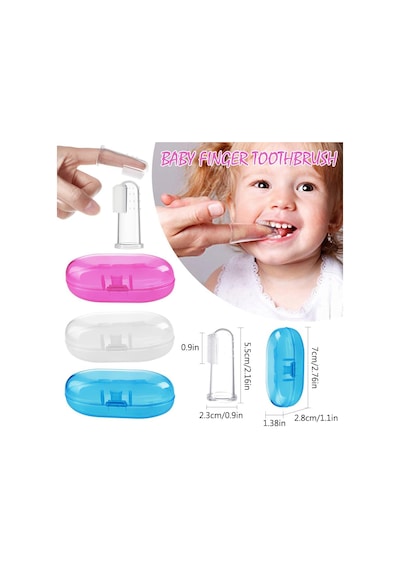 1 Paket Kullanışlı Bebek Parmak Diş Fırçası Yumuşak Silikon Bebek Eğitim Diş Fırçası Saklama Kutulu Diş Fırçası Bebek Diş Temizleme Masajı Ağız Bakımı Beyaz