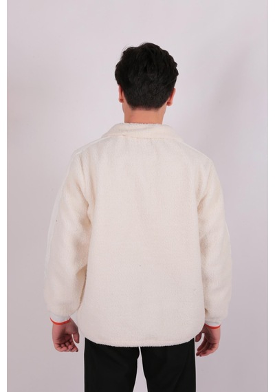 Five Pocket Ff23b6051 Erkek Peluş Mont Ekru
