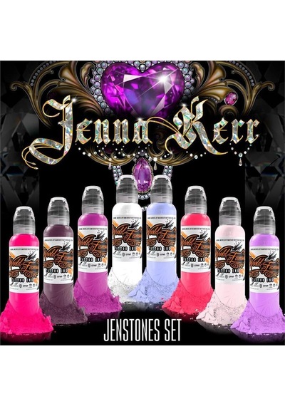 Jenna Kerr Jenstone Color 8'lı Set - World Famous Ink Dövme Boyası - 1oz/30ml