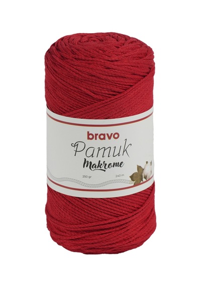 Pamuk Makrome İplik 250 Gr 240 Metre Koton Renk Kodu: 401 Kırmızı