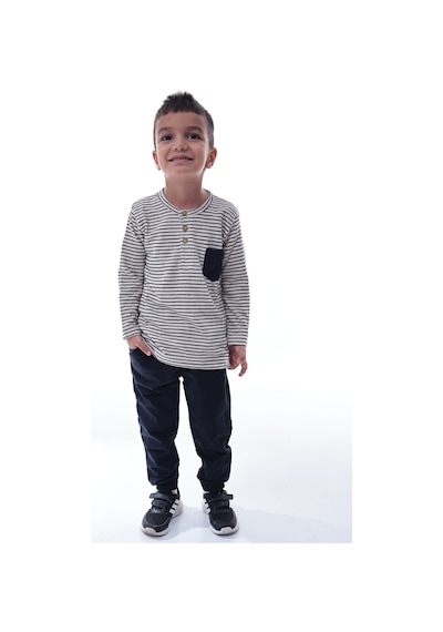 Erkek Çocuk Çizgili Uzun Kollu Tshirt Ve Rahat Jogger Alt Takım Günlük Spor Kombin Çok Renkli Erkek Çocuk Çizgili Uzun Kollu Tshirt Ve Rahat Jogger Alt Takım Günlük Spor Kombin Çok Renkli