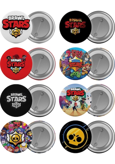 Brawl Stars Çanta Rozeti Seti 8 Adet En Büyük Boy 5.8Cm Iğneli Br