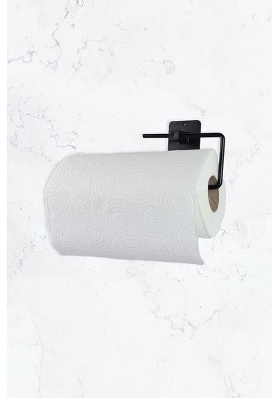 Yapışkanlı Siyah Rulo Havluluk Wc Kağıtlık Ve Yuvarlak Havluluk Banyo Mutfak 3'lü Set Siyah Diğer