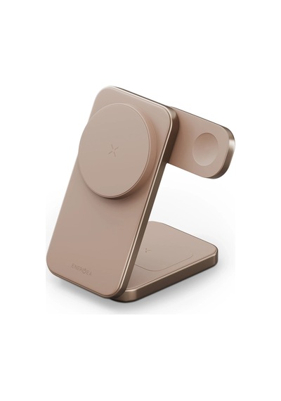 Magtrio Plus 3in1 Katlanabilir 15w Telefon Saat Apple Uyumlu  AirPods Masaüstü Hızlı Şarj Standı - Gold