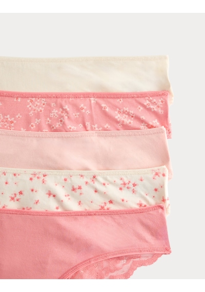 Marks & Spencer 5'li Dantel Detaylı Brazilian Külot Seti T61005184B Kırmızı