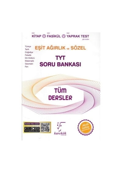 Karekök Tyt Tüm Dersler Eşit Ağırlık ve Sözel Soru Bankası