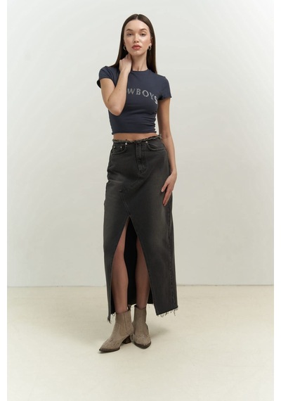 Mai Collection Mai Studios Co. Cowboys Antrasit Penye Crop