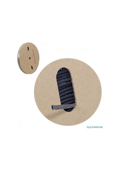 Cat Makaron-10.0 ,siyah/10.0mm 1mt Daralan Makaron