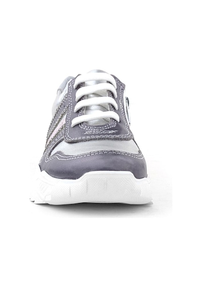Rakerplus Hakiki Deri Platin Pembe Parlak Taşlı Kız Çocuk Sneakers Ayakkabı Platin