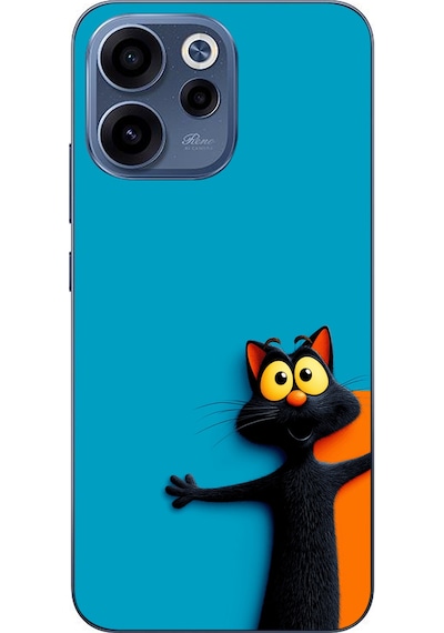 Oppo Reno 15f Uyumlu Kedi Uyarısı Baskılı Silikon Kılıf Renkli