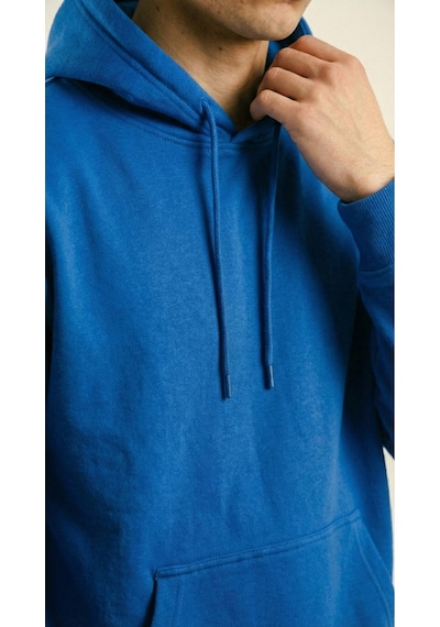 Hoxie Unisex Rahat Kesim Pamuklu Yumuşak Dokulu İçi Polarlı Basic Desenli Kapüşonlu Sweatshirt Saks Mavisi Hoxie Unisex Rahat Kesim Pamuklu Yumuşak Dokulu İçi Polarlı Basic Desenli Kapüşonlu Sweatshirt Saks Mavisi