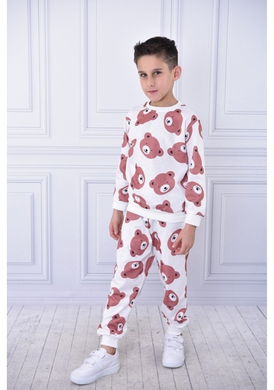 Veramoni Ayıcık Baskılı Uzun Kollu Çocuk Alt Üst Ikili Takım Unisex Kahverengi. Veramoni Ayıcık Baskılı Uzun Kollu Çocuk Alt Üst Ikili Takım Unisex Kahverengi.