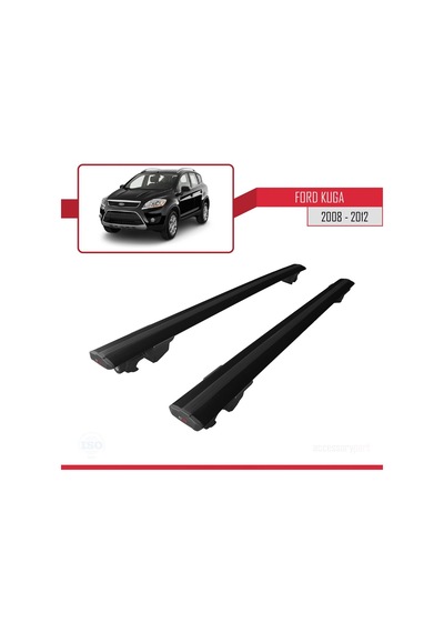 Ford Kuga 2008-2012 Arası İle Uyumlu Hook Model Anahtar Kilitli Ara Atkı Tavan Barı Siyah