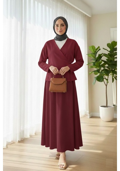 Unika Boutique Etekli İkili Takım Bordo
