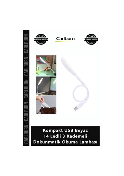 Özel Üretim Esnek Masa Lambası Kompakt Usb Beyaz 14 Ledli 3 Kademeli Dokunmatik Okuma Lambası Diğer