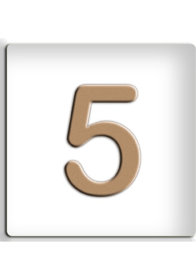4.2 Cm Metal Altın Sarı Renk Kapı Numarası - Kendinden Yapışkanlı No 5