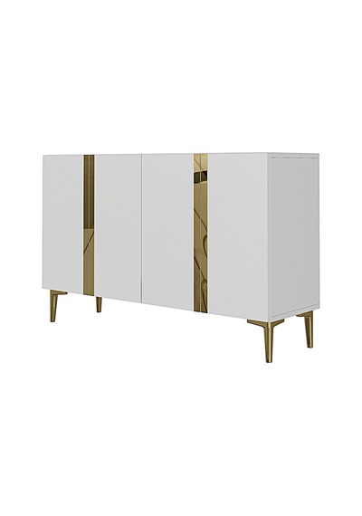 Ka1298bg Anka Konsol Ve Tv Sehpası Beyaz-gold 120cm