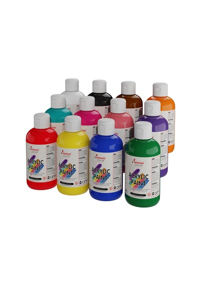 Tüm Renkler Akrilik Boya 12'li Set 12x250 Gr Renkli