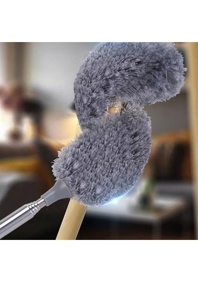 Teleskopik Uzatılabilir Mikrofiber Yumuşak Başlıklı Gri Toz Alma Fırçası Toz Püskülü Diğer