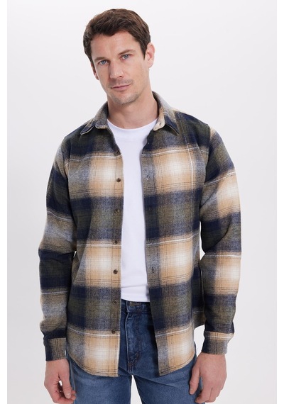 Tudors Erkek Slim Fit Dar Kesim Kareli Kışlık Oduncu Gömlek-42198 Lacivert Tudors Erkek Slim Fit Dar Kesim Kareli Kışlık Oduncu Gömlek-42198 Lacivert