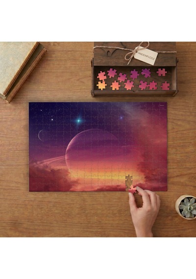 Kozmik Galaksi Tasarımı 240 Parça Ahşap Puzzle Ahşap Kutuda Mpy50439