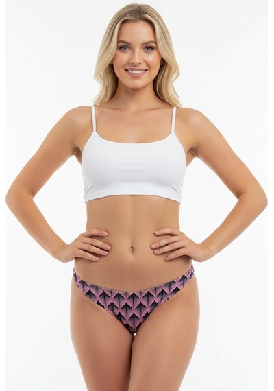 Bonbon Kadın Micro Polyester Desenli String Bb2111 Pembe Desenli