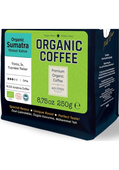 Moliendo Organic Indonesia Sumatra Yöresel Çekirdek Kahve 250 G