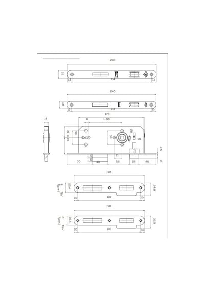 Kapı Gömme Kilidi Kale 141r Oda 45mm