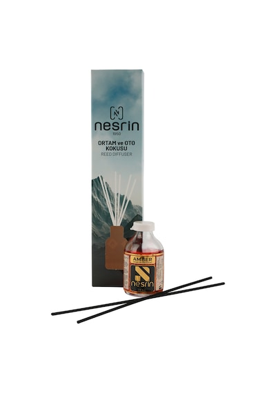 Nesrin Amber 50 Ml Çubuklu Oda Ve Oto Kokusu Reed Diffuser, Kalıcı Ortam Kokusu - 8690352954100k