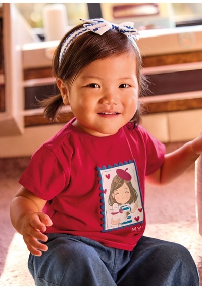 Mayoral Kız Bebek Kısa Kollu T-shirt Ve Saç Bandı Set Kırmızı 01081