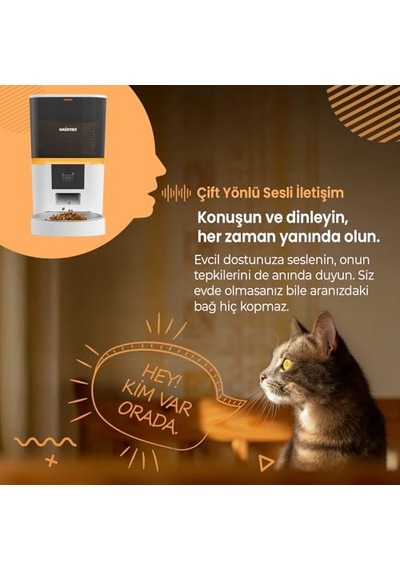 Qq009 Gece Görüşlü 1080p Fhd Kameralı, Akıllı Otomatik Kedi Mama Kabı, Tuya App-wifi Uzaktan Kontrol, Sesle Ça