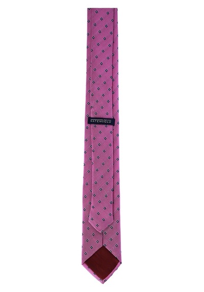 Hatemoğlu Pembe Desenli Klasik Micro Kravat 26181022A001 Pee4 Pembe - Gri