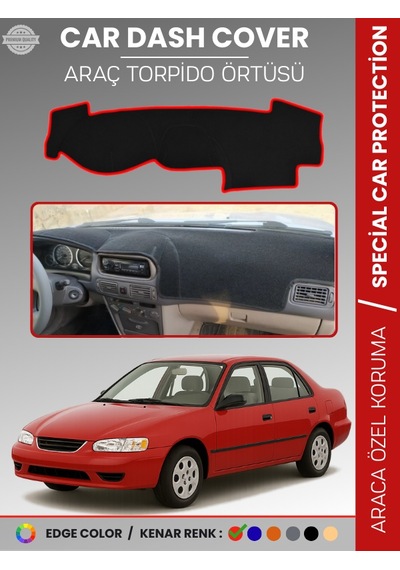 Toyota Corolla E110 1998-2002 Torpido Örtüsü Ön Göğüs Koruma Araca Özel Çatlamayı Önler Kaymaz - 592 Stiloto