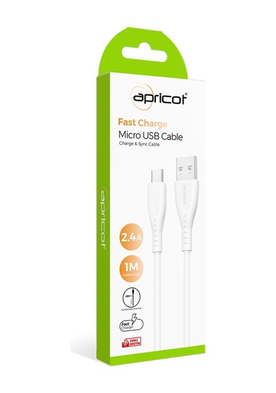 Apricot APC-A120M Micro USB 1 M 2.4A Şarj ve Data Kablosu