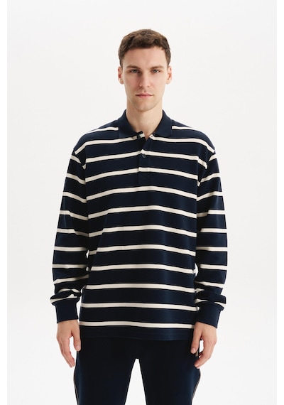 AR-MA Arma Erkek Regular Fit Çizgili %100 Pamuk Ringel Ottoman Kumaş Polo Yaka Ribanalı Sweatshirt K30554952502 Lacivert AR-MA Arma Erkek Regular Fit Çizgili %100 Pamuk Ringel Ottoman Kumaş Polo Yaka Ribanalı Sweatshirt K30554952502 Lacivert