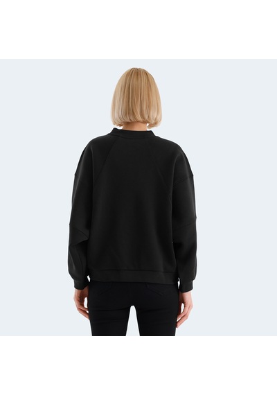 Slazenger VIA Kadın Oversıze Siyah Sweatshirt
