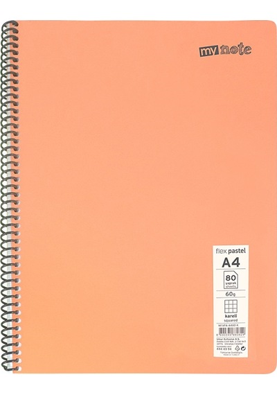 Mynote Defter Flex Pastel A4 120 Yp Çizgili Çok Renkli