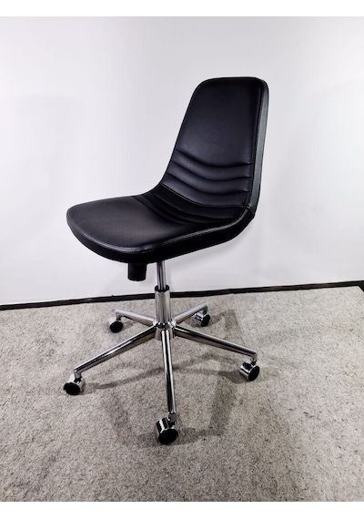 Bintaşmobilya Siyah Deri Rahat Ofis Personel Çalışma Sandalyesi