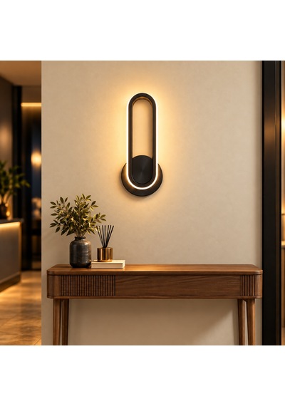 Luis Şarjlı Modern Led Duvar Apliği Günışığı Taşınabilir Usb Siyah