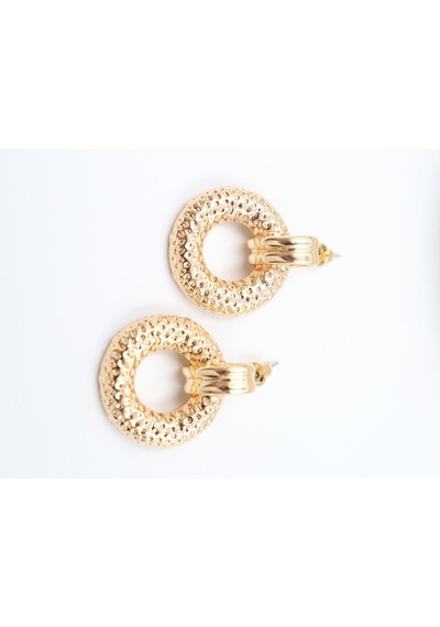 Gold Çelik Küpe 3 Cm Çok Renkli