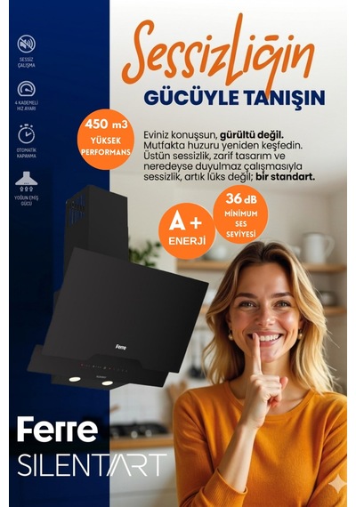 Afm Tech Ve Ferre A4 Sessiz Vitro Elektrikli Siyah D063-SA + FC-07 + FM7700 Ankastre Set