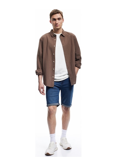 Koton Normal Bel Cep Detaylı Pamuklu Slim Fit Jean Şort Koyu İndigo 5sam40158nd İndigo