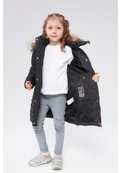 Benitto Kids Benittokids Kız Çocuk Natürel Kürklü Kaban 51301-siyah Siyah Benitto Kids Benittokids Kız Çocuk Natürel Kürklü Kaban 51301-siyah Siyah