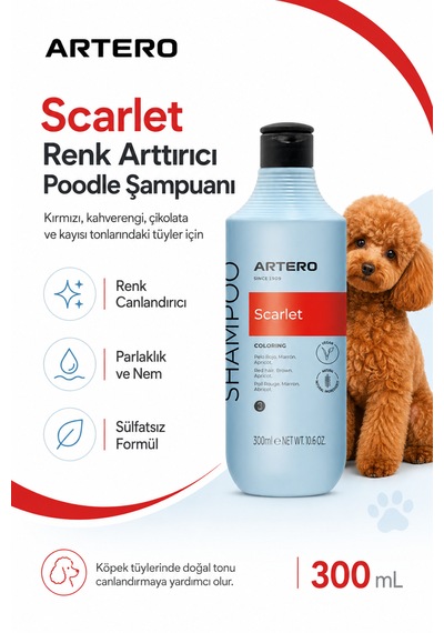 Artero Scarlet Poodle Irkına Özel Renk Arttırıcı Şampuan 300 Ml