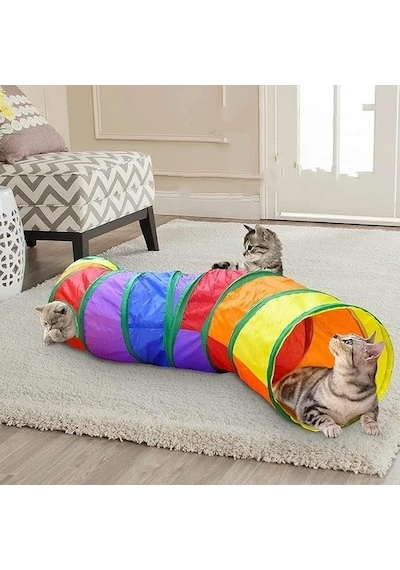 Tr Tineke Kıvrımlı Kedi Tüneli Katlanır Gökkuşağı Uzun Kedi Köpek Oyun Tüneli Evcil Hayvan Oyun Tüneli
