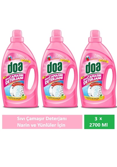 Doa Sıvı Çamaşır Deterjanı Yünlü Ve Narinler 3 X 2700 Ml 2700 ML