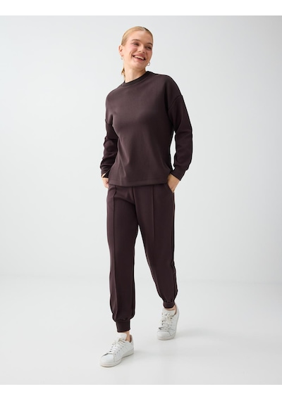 Jimmy Key Acı Kahve Yüksek Bel Dar Paça Cepli Jogger Pantolon 6ww188602803