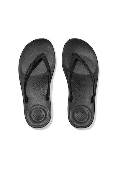 090 All Black Terlik Kadın Diğer E54-010 / 011/ 012 /090 Fitflop Iqushıon Ergonomic Toe-posts Siyah